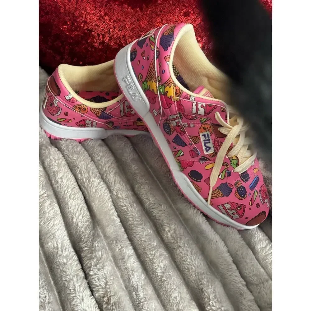 Fila x kawaii sweets sz 7 pink candy ice cream low top sneakers
